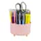 Mind Reader Rotating Pen Cup, 5-Compartment Accessory Holder for Desk Supplies, Pink